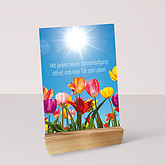 Holzständer für Postkarten - Frühling