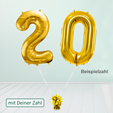 Heliumballon-Geschenk XXL-Zahlen Gold