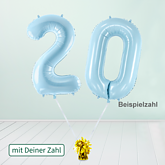 Heliumballon-Geschenk Zahlen Pastellblau